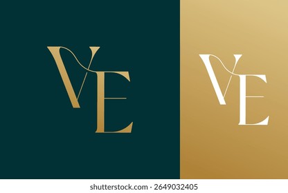 Letra inicial VE EV logotipo design vetor ilustração para casal, casamento e negócios