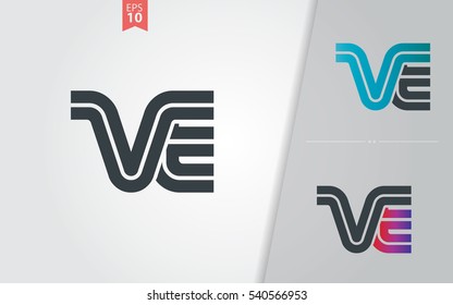 Initial Letter VE Linked Design Logo Company