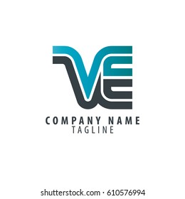 Initial Letter VE Linked Design Logo