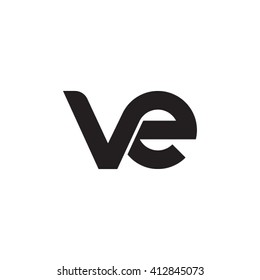 initial letter ve linked round lowercase monogram logo black