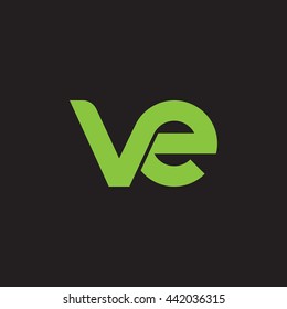initial letter ve linked round lowercase logo green
