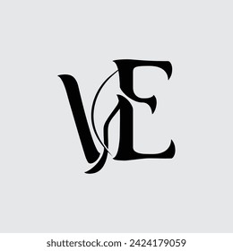 Initial letter VE logo design creative modern symbol icon monogram
