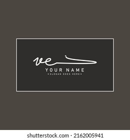 Initial Letter VE Logo - Hand Drawn Signature Logo