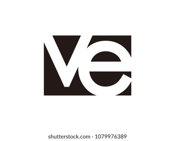 Initial letter ve lowercase logo black and white