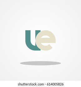 Initial letter VE lowercase logo design template teal gray