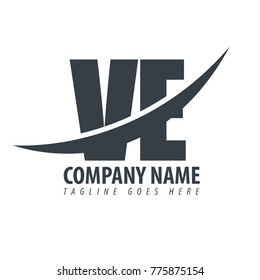 Initial Letter VE Overlapping Logo