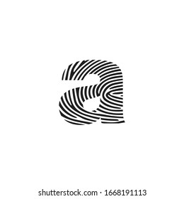Initial letter a vector Icon Fingerprint Concept. a Vector Letter base logo