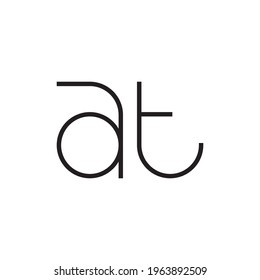 at initial letter vector logo