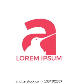 Initial letter A vector logo design. Creative Kiwi bird vector logo design.