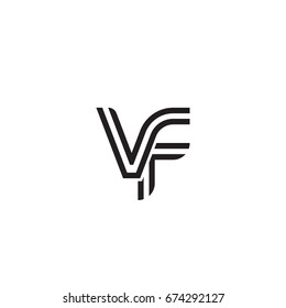 Initial letter vf, linked outline rounded lowercase, monogram black