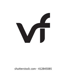initial letter vf linked round lowercase monogram logo black