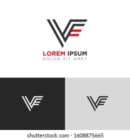 Initial Letter VF linked uppercase overlap modern logo design template. Suitable for business, consulting group company
