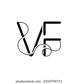 letra inicial logotipo de VF