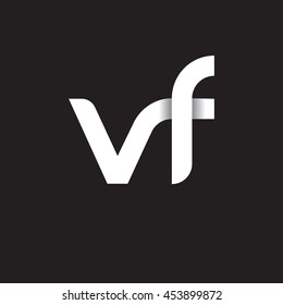 initial letter vf modern linked circle round lowercase logo white black