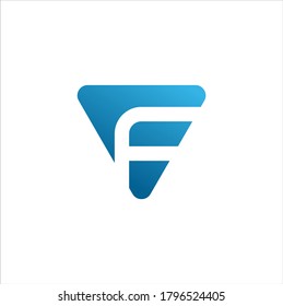 Letra inicial VF concepto de triángulo moderno logotipo vectorial