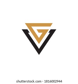 Plantilla de diseño de logotipo de letra inicial vg o gv
