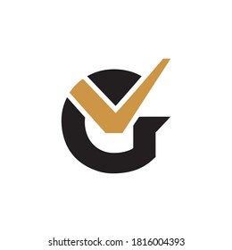 initial letter vg or gv logo vector design