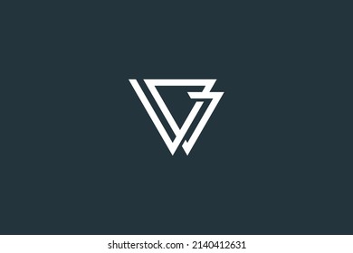 Initial Letter VG or GV Logo Design Vector