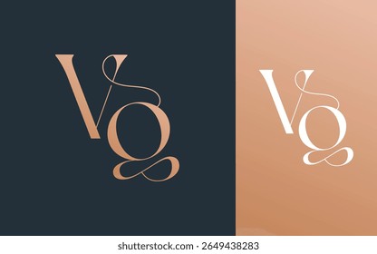 Initial letter VG GV logo design vector illustration for couple, wedding, and business