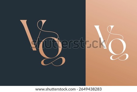 Initial letter VG GV logo design vector illustration for couple, wedding, and business