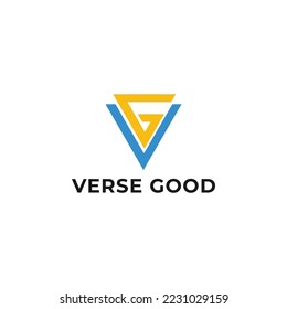 initial letter vg or gv triangle logo template