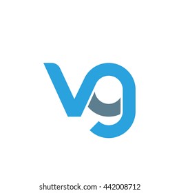 initial letter vg linked round lowercase logo blue