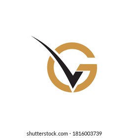 Initial letter vg logo or gv logo vector design template