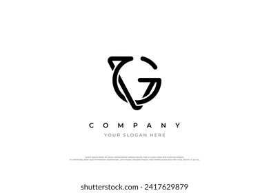 Vektor für das Design von VG-Logos oder GV-Logos mit Anfangsbuchstaben