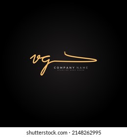 Initial Letter VG Logo - Hand Drawn Signature Logo