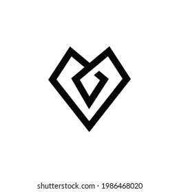 initial letter VG logo or icon monogram. EPS 10