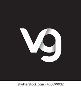 initial letter vg modern linked circle round lowercase logo white black