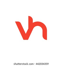 initial letter vh linked round lowercase logo red