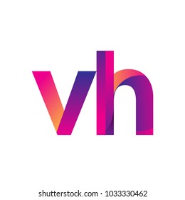 Initial Letter VH Logo Lowercase, magenta and orange, Modern and Simple Logo Design.