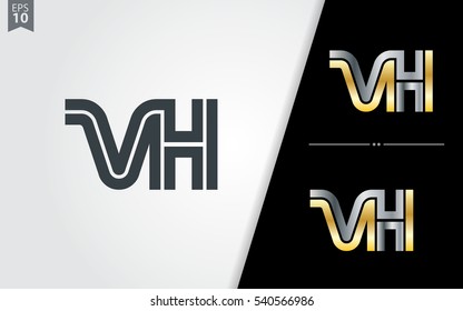 Initial Letter VH MH Linked Design Logo Company