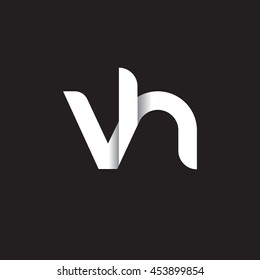 initial letter vh modern linked circle round lowercase logo white black