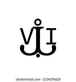 Initial letter VI anchor simple logo.