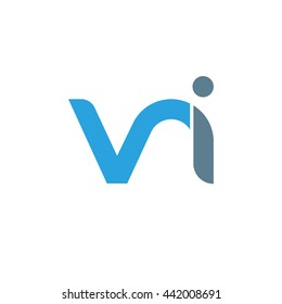 initial letter vi linked round lowercase logo blue