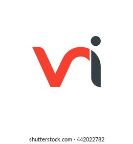 initial letter vi linked round lowercase logo red