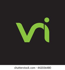 initial letter vi linked round lowercase logo green