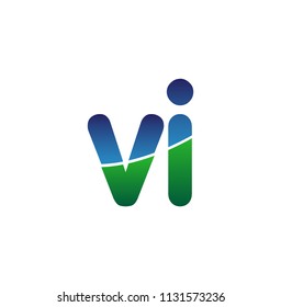 Initial Letter VI Logo Lowercase, colorful logotype Modern and Simple Logo Design.