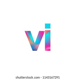 Initial Letter VI Logo Lowercase colorful design, Modern and Simple Logo Design.
