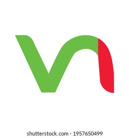 initial letter vi modern linked circle round lowercase logo red