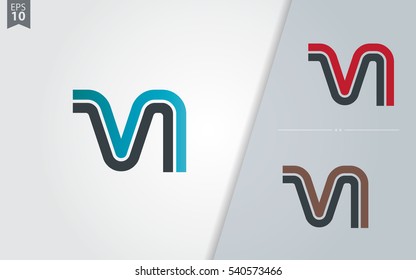 Initial Letter VI VN Linked Design Logo Companya