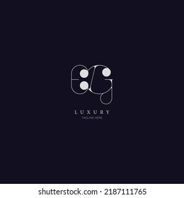 Initial letter eg vintage minimal vector icon