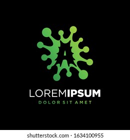 Initial Letter A Virus or Bacteria Logo Design
