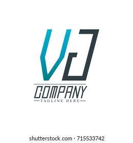 Initial Letter VJ Design Logo Template