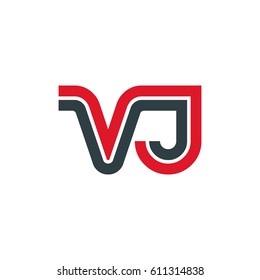 Initial Letter VJ Linked Design Logo