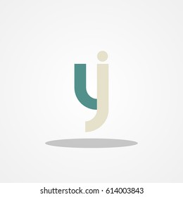 Initial letter VJ lowercase logo design template teal gray