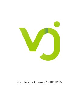 initial letter vj modern linked circle round lowercase logo green