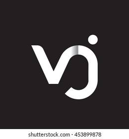 initial letter vj modern linked circle round lowercase logo white black